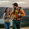 a couple walking outside